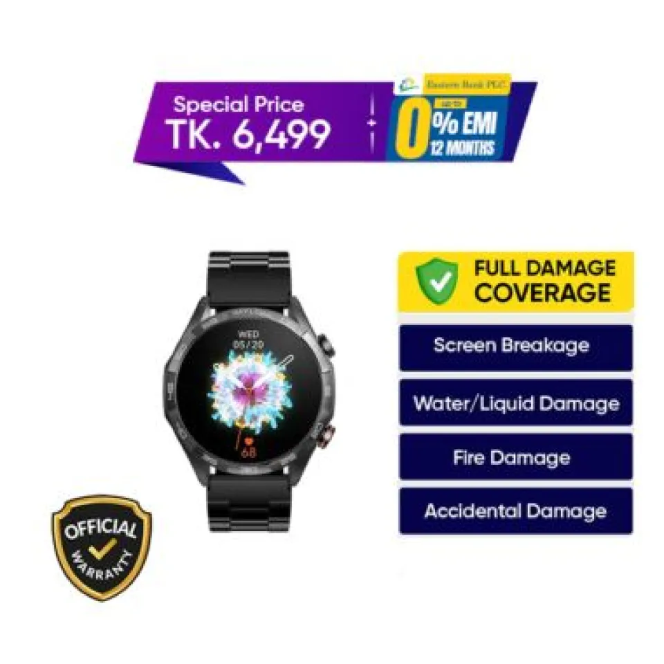 Haylou Solar 5 BT Calling Smart Watch (Metallic Strap)